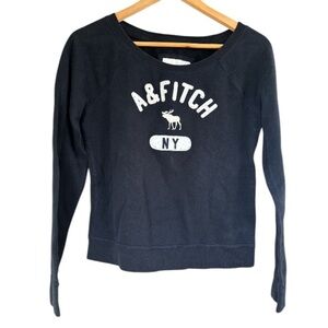Abercrombie sweatshirt navy blue small classic pretty cotton poly blend